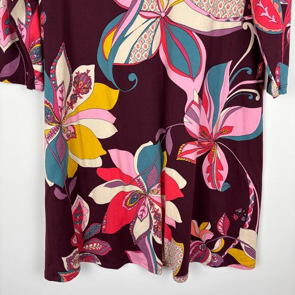 Jamie & Layla Floral Printed Jersey Knit Dress Large artsy art to wear - Picture 5 of 6